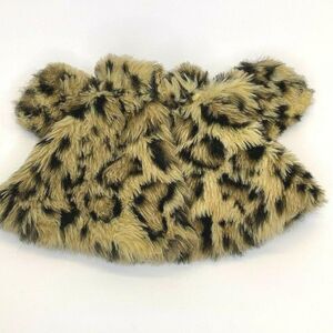 Vintage Infant Baby Doll Capelet Coat 3-6m Leopard Faux Fur Lined Short Sleeves